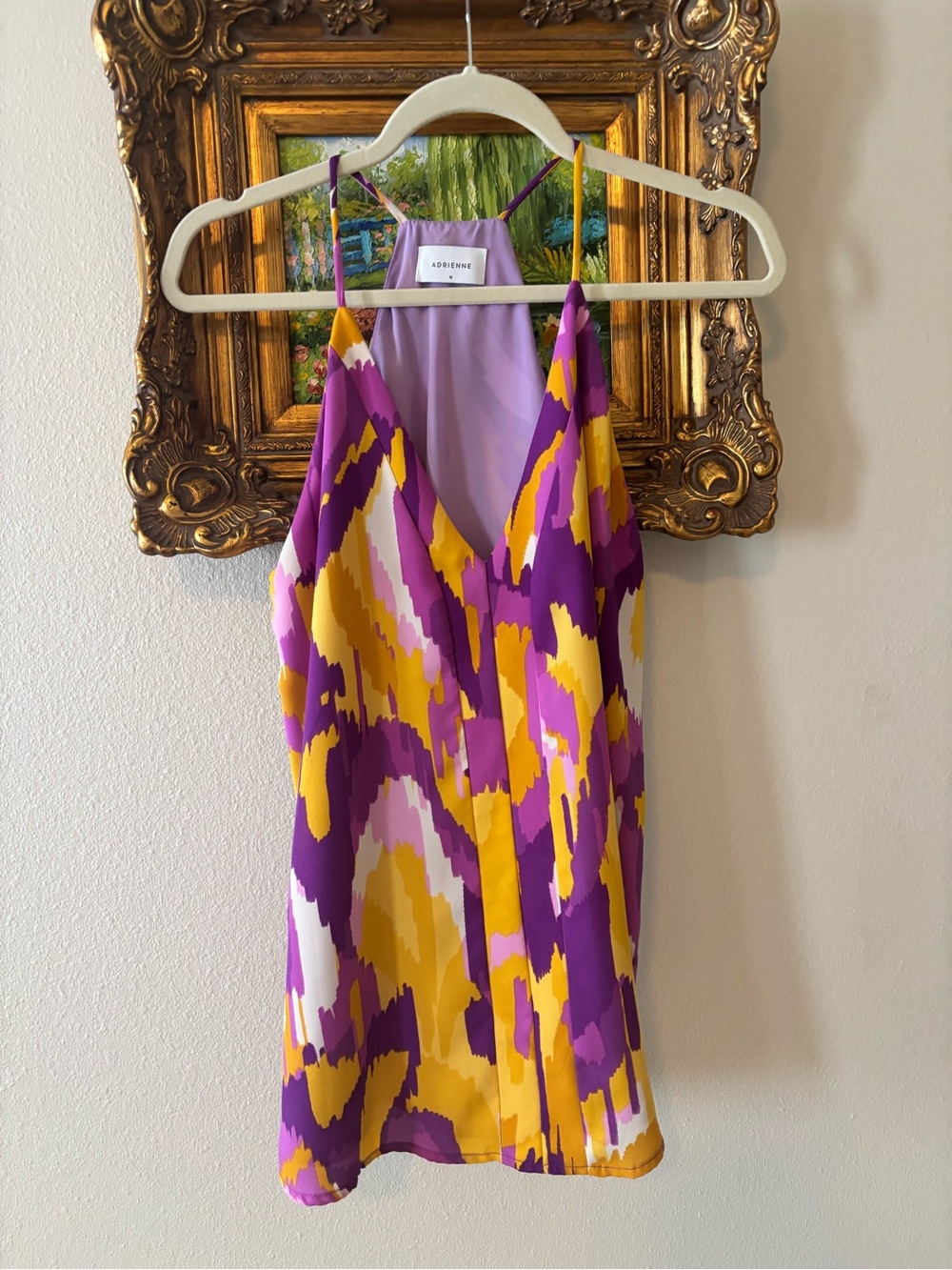 Adrienne LSU Purple & Yellow Gold Abstract Top
